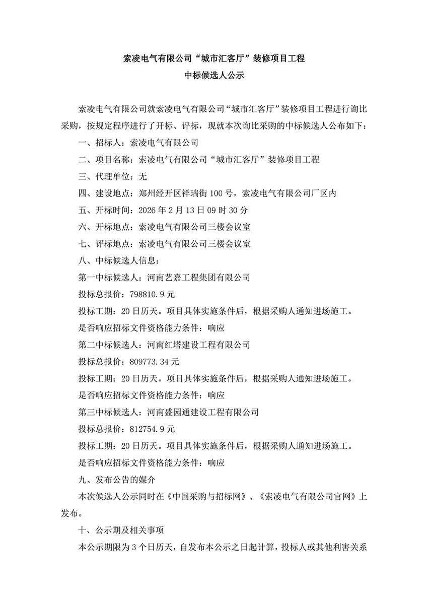 ANBO.COM“城市汇客厅”装修项目工程 中标候选人公示